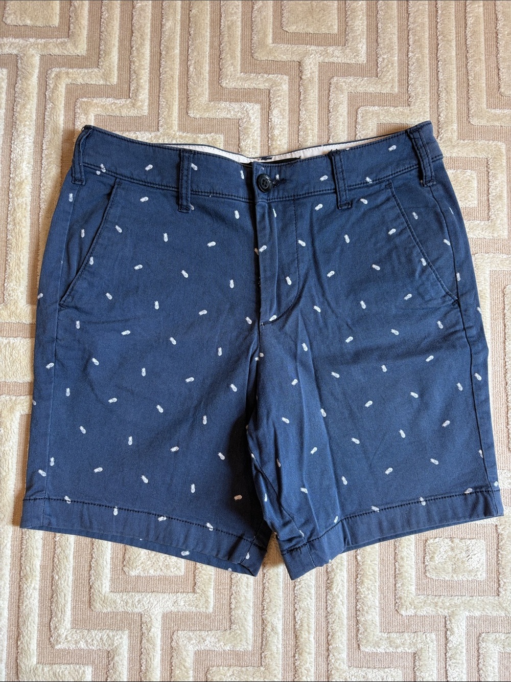 Hollister Men's Navy Pineapple Pattern Shorts
